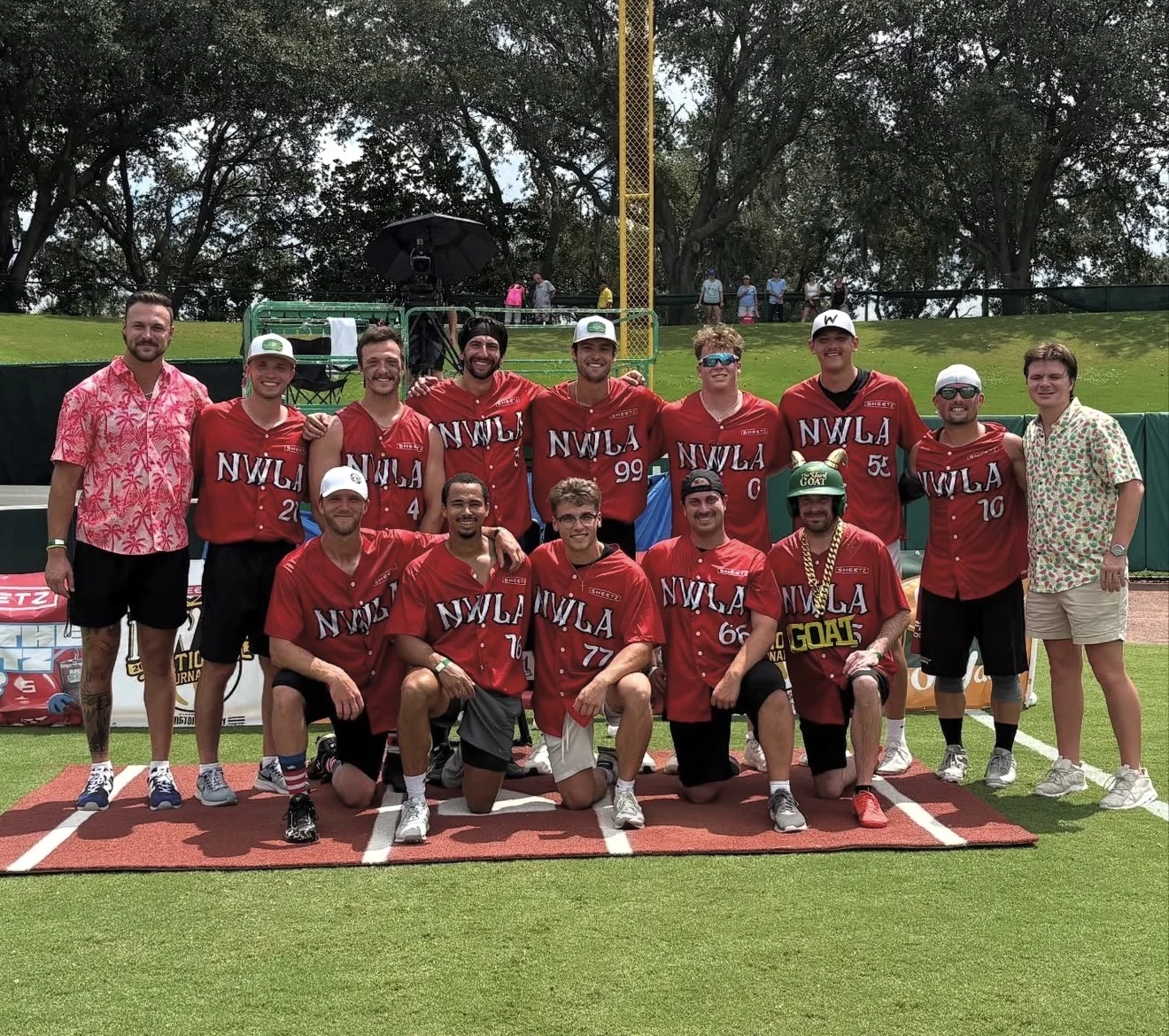 The NWLA All-Star team in their custom jerseys