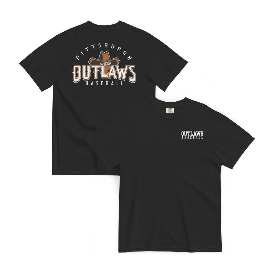 Outlaws Baseball Premium Tee, Front & Back